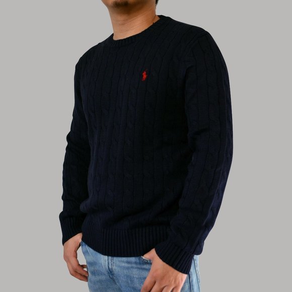 Polo Ralph Lauren Cable Knit Sweater Navy